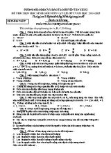 Đề thi chọn học sinh giỏi môn Vật lí khối 9 năm học 2014 - 2015